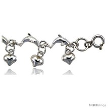 Sterling Silver Anklet w/ Jumping Dolphins and Teeny  - £55.07 GBP