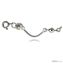 Sterling Silver Anklet w/ Flowers and  - £35.73 GBP