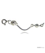 Sterling Silver Anklet w/ Flowers and  - £35.96 GBP