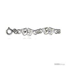 Sterling Silver Anklet w/ Comedy &amp; Tragedy Drama  - £54.61 GBP