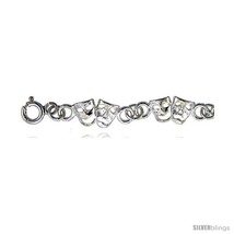 Sterling Silver Anklet w/ Comedy &amp; Tragedy Drama  - £54.14 GBP