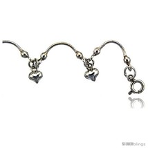 Sterling Silver Anklet w/ Hearts -Style  - £54.06 GBP