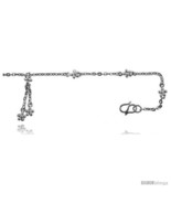 Sterling Silver Anklet w/ Teeny Flowers -Style  - £34.86 GBP