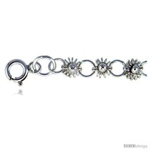 Sterling Silver Anklet w/ Flowers -Style  - $60.12