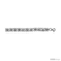 Sterling Silver Anklet w/ Flowers -Style  - £49.37 GBP