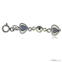 Sterling Silver Anklet w/ Hearts and Beads -Style  - $54.66