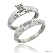 Size 9.5 - Sterling Silver Ladies&#39; 2-Piece Diamond Engagement Wedding Ring Set  - £84.03 GBP