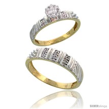 Size 5.5 - 10k Yellow Gold Diamond Engagement Rings 2-Piece Set for Men and  - £384.44 GBP