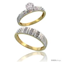 Size 6.5 - 10k Yellow Gold Diamond Engagement Rings 2-Piece Set for Men and  - £384.44 GBP