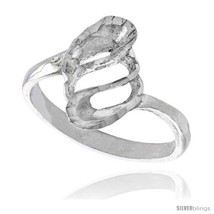 Size 6 - Sterling Silver Freeform Spiral Ring Polished finish 5/8 in  - £17.09 GBP