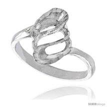 Size 8.5 - Sterling Silver Freeform Spiral Ring Polished finish 5/8 in  - £16.79 GBP