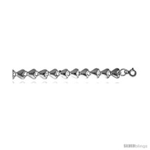 Sterling Silver Charm Bracelet w/ Puffed  - £49.45 GBP