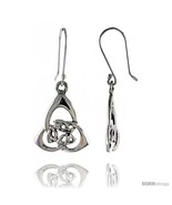 Sterling Silver Triquetra Celtic Dangle Earrings, 1 5/16 in  - £17.40 GBP