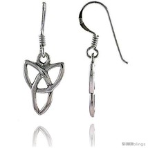 Sterling Silver Triquetra Celtic Dangle Earrings, 1 3/16 in tall -Style  - £14.46 GBP