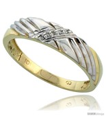 Size 11.5 - 10k Yellow Gold Mens Diamond Wedding Band Ring 0.03 cttw Bri... - £236.73 GBP