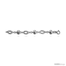 Sterling Silver Anklet w/ Heart &amp; Knot  - £38.86 GBP
