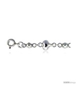 Sterling Silver Anklet w/ Bead &amp; Heart  - £39.77 GBP