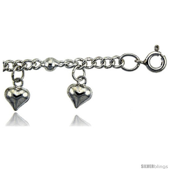 Primary image for Sterling Silver Anklet w/ Beads and Dangling 