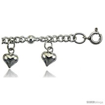 Sterling Silver Anklet w/ Beads and Dangling  - £61.42 GBP