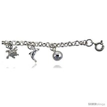 Sterling Silver Nautical Charm Bracelet -Style  - £43.96 GBP