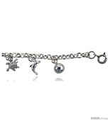 Sterling Silver Nautical Charm Bracelet -Style  - £43.69 GBP