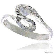 Size 7 - Sterling Silver Freeform Wave Ring Polished finish 3/8 in  - £17.95 GBP