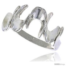 Size 6.5 - Sterling Silver Freeform Wave Ring Polished finish 1/2 in wide  - £29.38 GBP