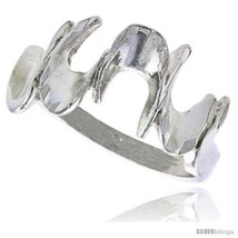 Size 8.5 - Sterling Silver Freeform Wave Ring Polished finish 1/2 in wide  - £29.38 GBP