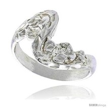 Size 7.5 - Sterling Silver Freeform Wave Ring Polished finish 1/2 in wide  - £25.49 GBP