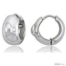 Sterling Silver Huggie Earrings w/ Pear-shaped Accent Flawless Finish, 1... - $80.00