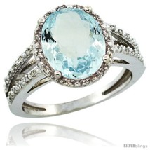 4k white gold diamond halo aquamarine ring 3 carat oval shape 11x9 mm 7 16 in 11mm wide thumb200