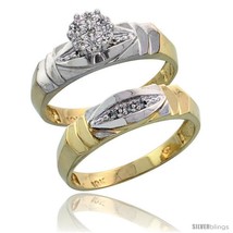 Size 6 - 10k Yellow Gold Diamond Engagement Rings Set 2-Piece 0.06 cttw  - £348.61 GBP
