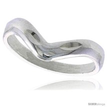 Size 9 - Sterling Silver Dainty Chevron Ring Polished finish 5/16 in  - £13.31 GBP