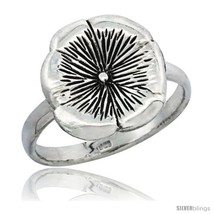 Size 7.5 - Sterling Silver Movable Flower Ring 1/2 in  - £23.98 GBP