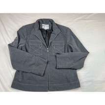 Evan Picone Jacket Womens Size 10 Gray Blazer Zip Up Stretch Coat Workwear Comfy - £20.63 GBP