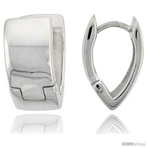 Sterling Silver Huggie Earrings V-Shape Flawless Finish, 5/8  - £58.54 GBP