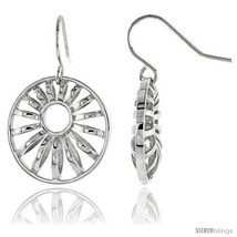 Sterling Silver Round Hook Earrings, 13/16in  (21 mm) -Style  - £57.42 GBP