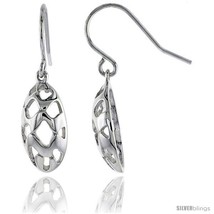 Sterling Silver Oval Hook Earrings, 3/4in  (19  - £21.64 GBP