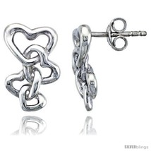 Sterling Silver Heart Post Earrings, 5/8in  (15  - £24.92 GBP
