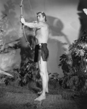 Johnny Weissmuller in Tarzan and The Amazons aims Bow and Arrow 16x20 Canvas - £56.08 GBP