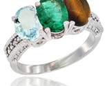  gold natural aquamarine emerald tiger eye ring 3 stone oval 7x5 mm diamond accent thumb155 crop