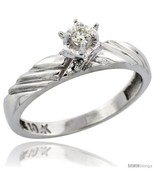 Size 6.5 - 10k White Gold Diamond Engagement Ring, 1/8inch wide -Style  - £220.07 GBP