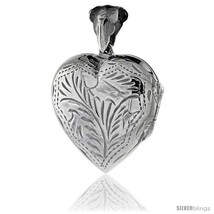 Sterling Silver Hand Engraved Heart Locket, 1 in. wide X 1 in.  - $41.16