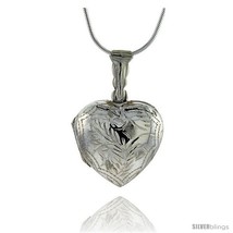 Sterling Silver Hand Engraved Heart Locket, 7/8 wide by 15/16 in.  - $43.46