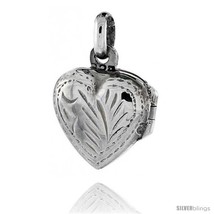 Tiny Sterling Silver Hand Engraved Heart Locket, 1/2 in (12 mm)  - $12.89