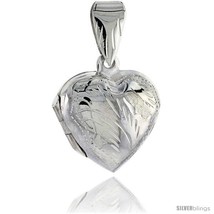 Sterling Silver Hand Engraved Heart Locket, 11/16 in X 11/16  - $27.86