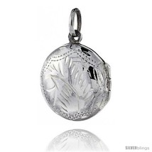 Small Sterling Silver Hand Engraved Round Locket, 11/16 in. (18  - $32.62