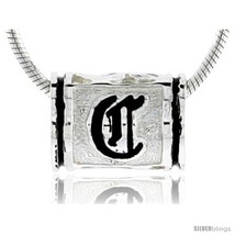 Sterling Silver Hawaiian Initial Letter C Barrel Bead Pendant, 1/2 in  - £18.02 GBP