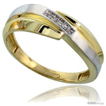 Size 11.5 - 10k Yellow Gold Mens Diamond Wedding Band Ring 0.03 cttw Brilliant  - £267.65 GBP