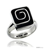 Size 6 - Sterling Silver Square shape Swirl Ring 5/8 in  - £44.64 GBP